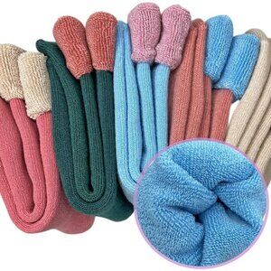 Women 5 Pairs B-blue/Rose/Pink/Green/Nude Warm Winter Cozy Thermal Socks